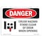 Signmission OSHA Danger Sign, 10" Height, 14" Width, Aluminum, Crush Hazard Stand Clear Of Door, Landscape OS-DS-A-1014-L-1820 - alternate 1